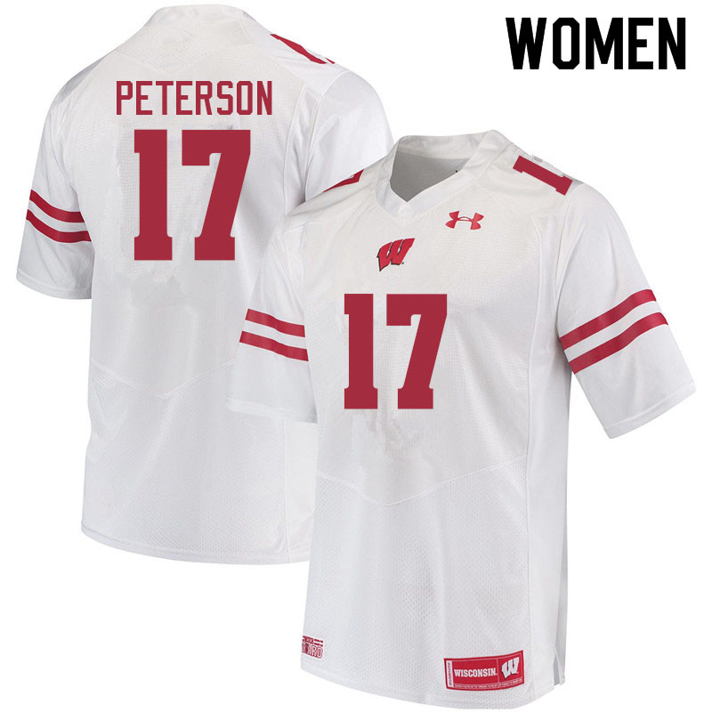Women #17 Darryl Peterson Wisconsin Badgers College Football Jerseys Sale-White - Click Image to Close